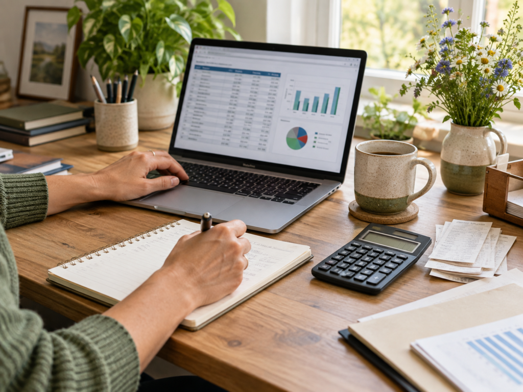 warm bookkeeping workspace